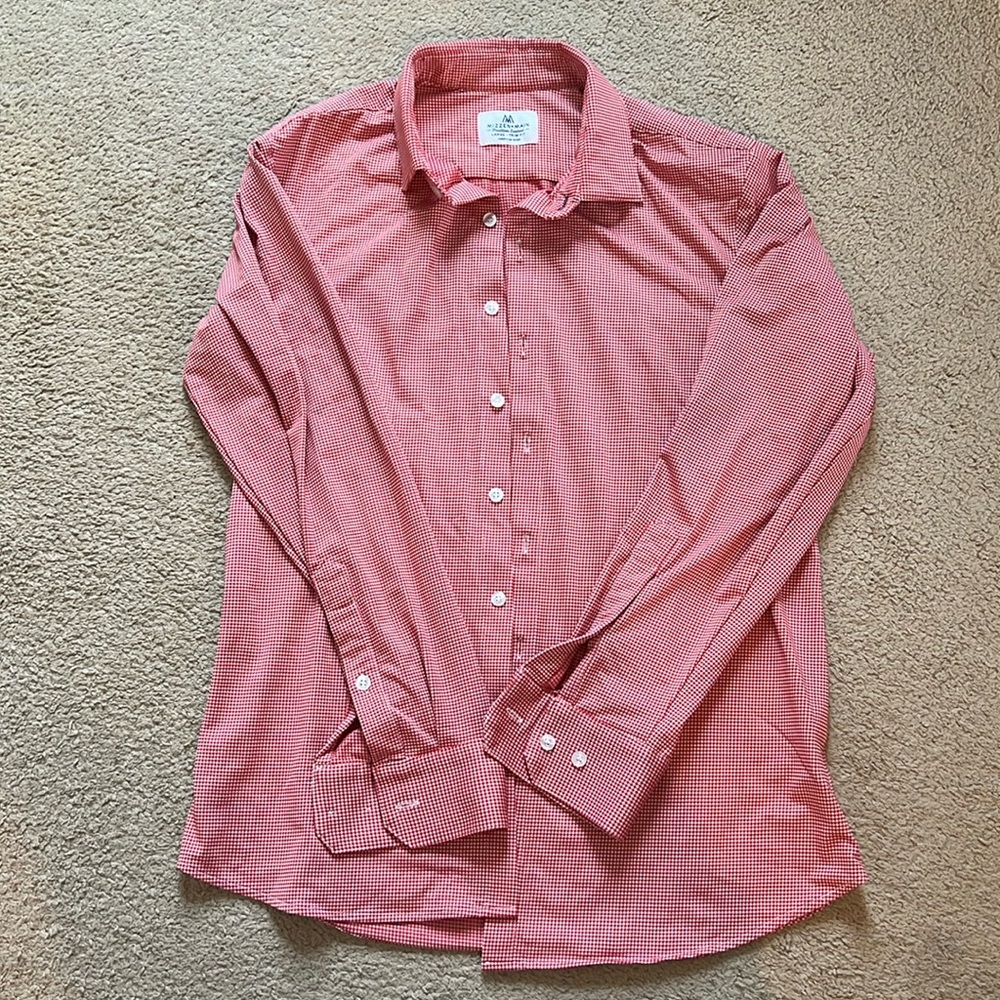 Men’s Mizzen + Main plaid button down sz L